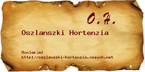 Oszlanszki Hortenzia névjegykártya