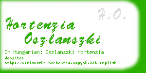hortenzia oszlanszki business card